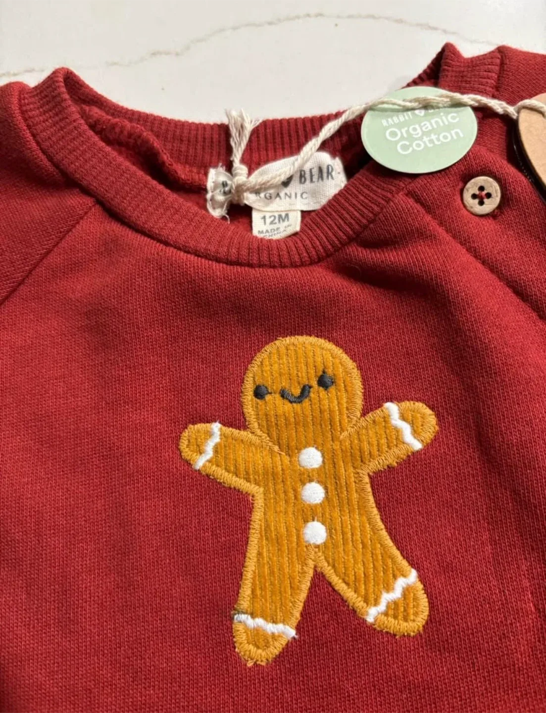 New Rabbit + Bear Organic Cotton Gingerbread Set - 12M image indicator(2)