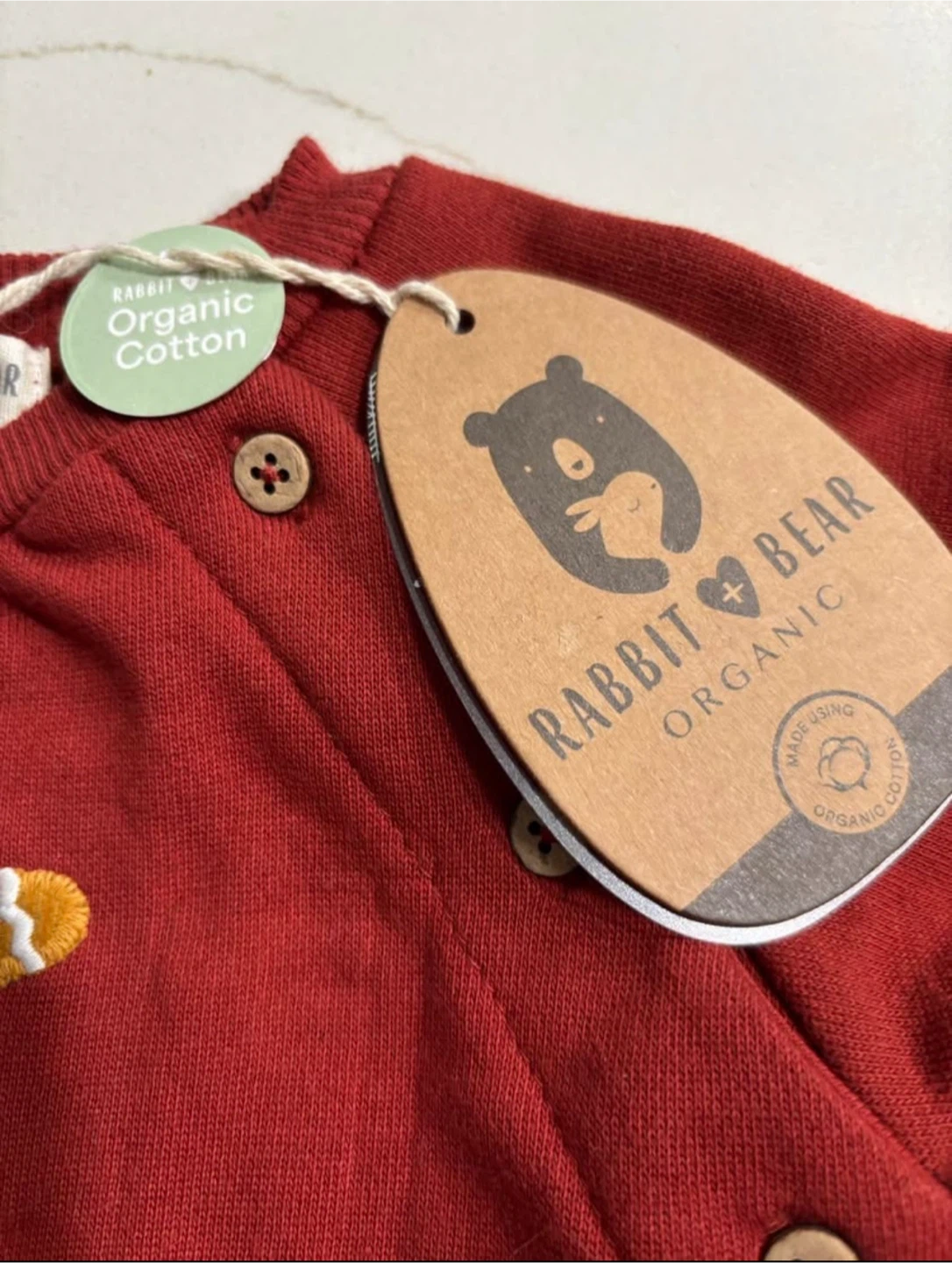 New Rabbit + Bear Organic Cotton Gingerbread Set - 12M - photo 3