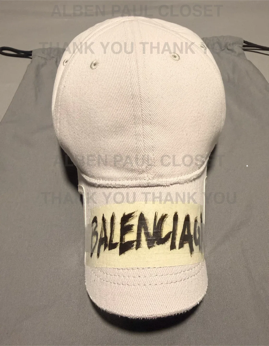 Balenciaga Masking Tape Cap Dirty White L