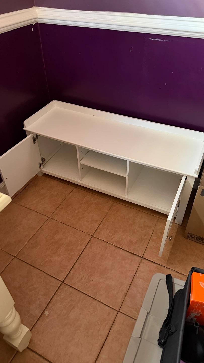 White Storage Bench with Cushion - photo 3