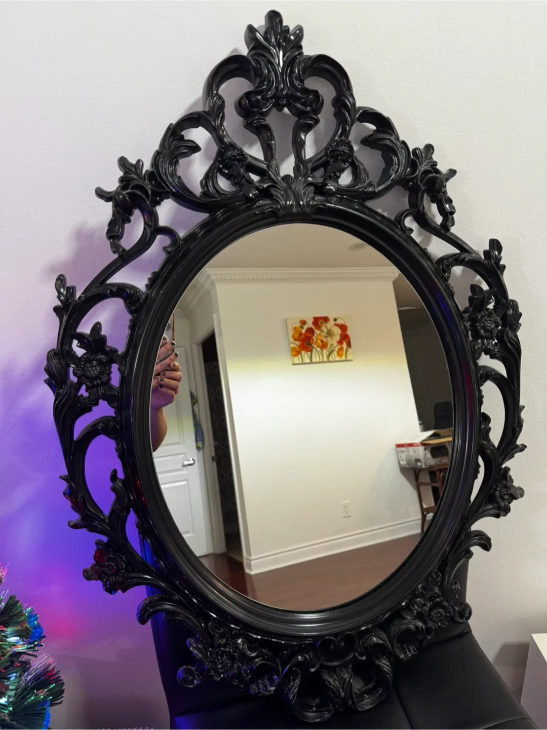 IKEA UNG DRILL Black Decorative Mirror