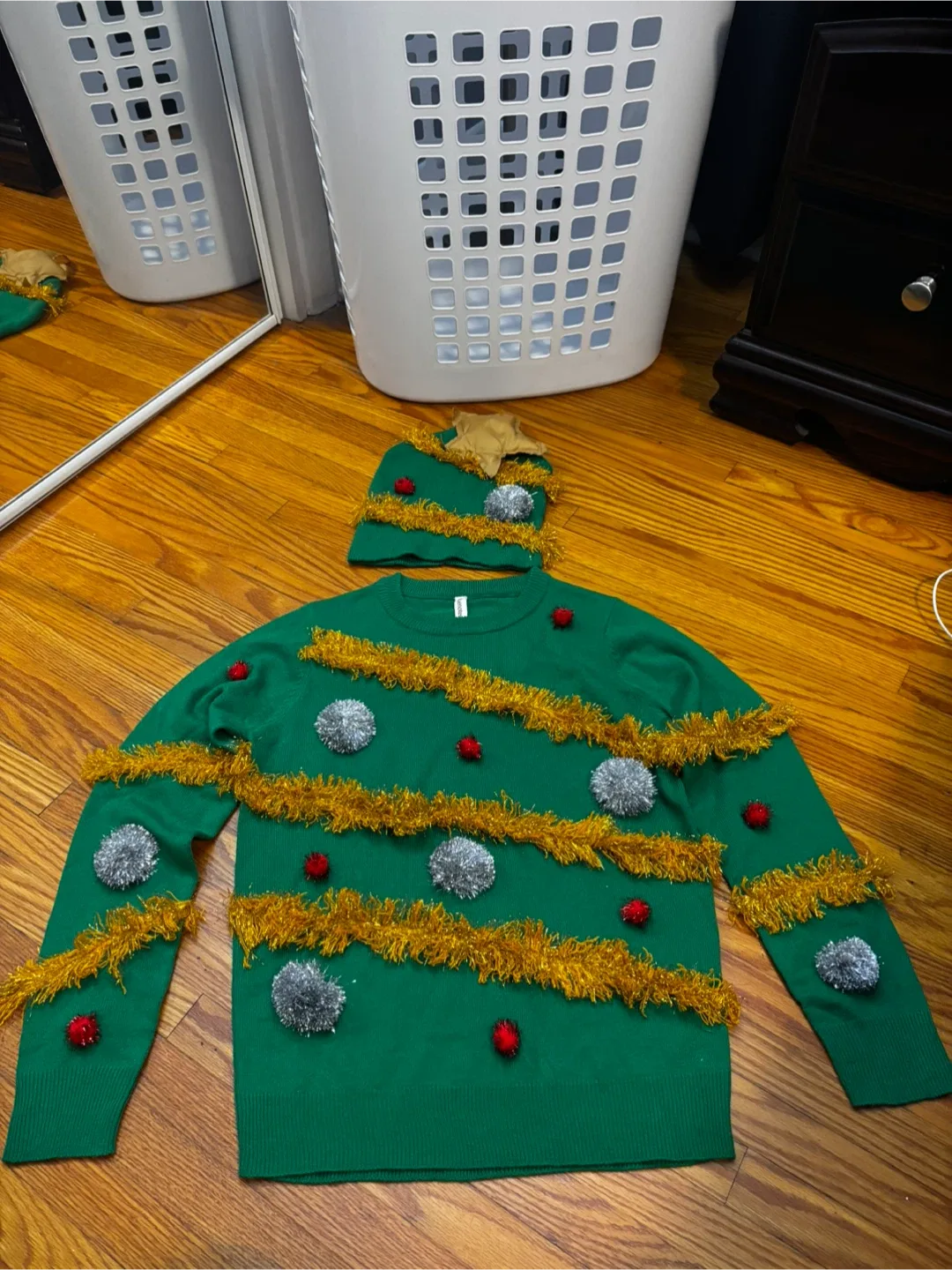 Christmas Tree Sweater & Hat Set - size small