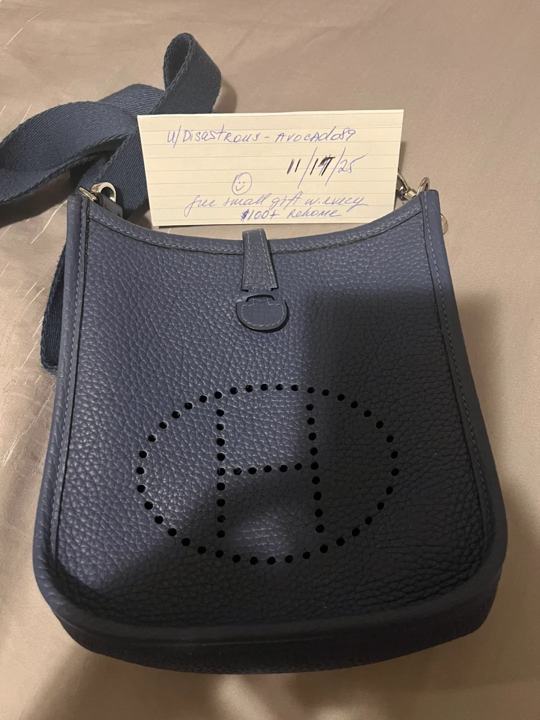 Hermès Blue Leather TPM crossbody  Bag