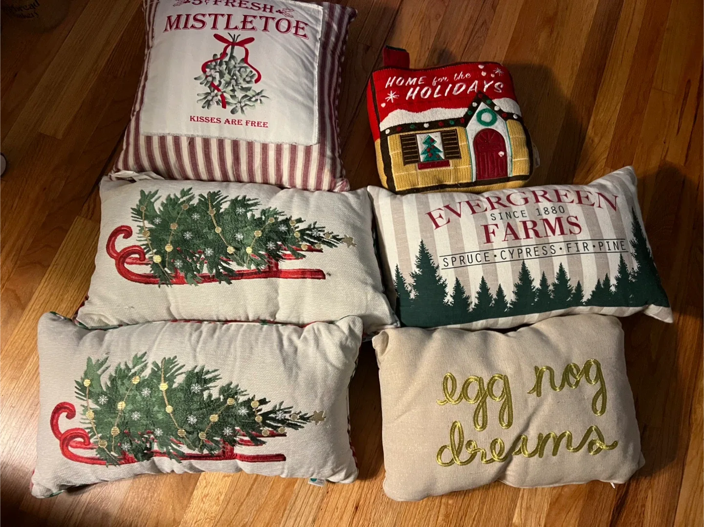 Holiday Decorative Pillows $5 each- Set of 6!