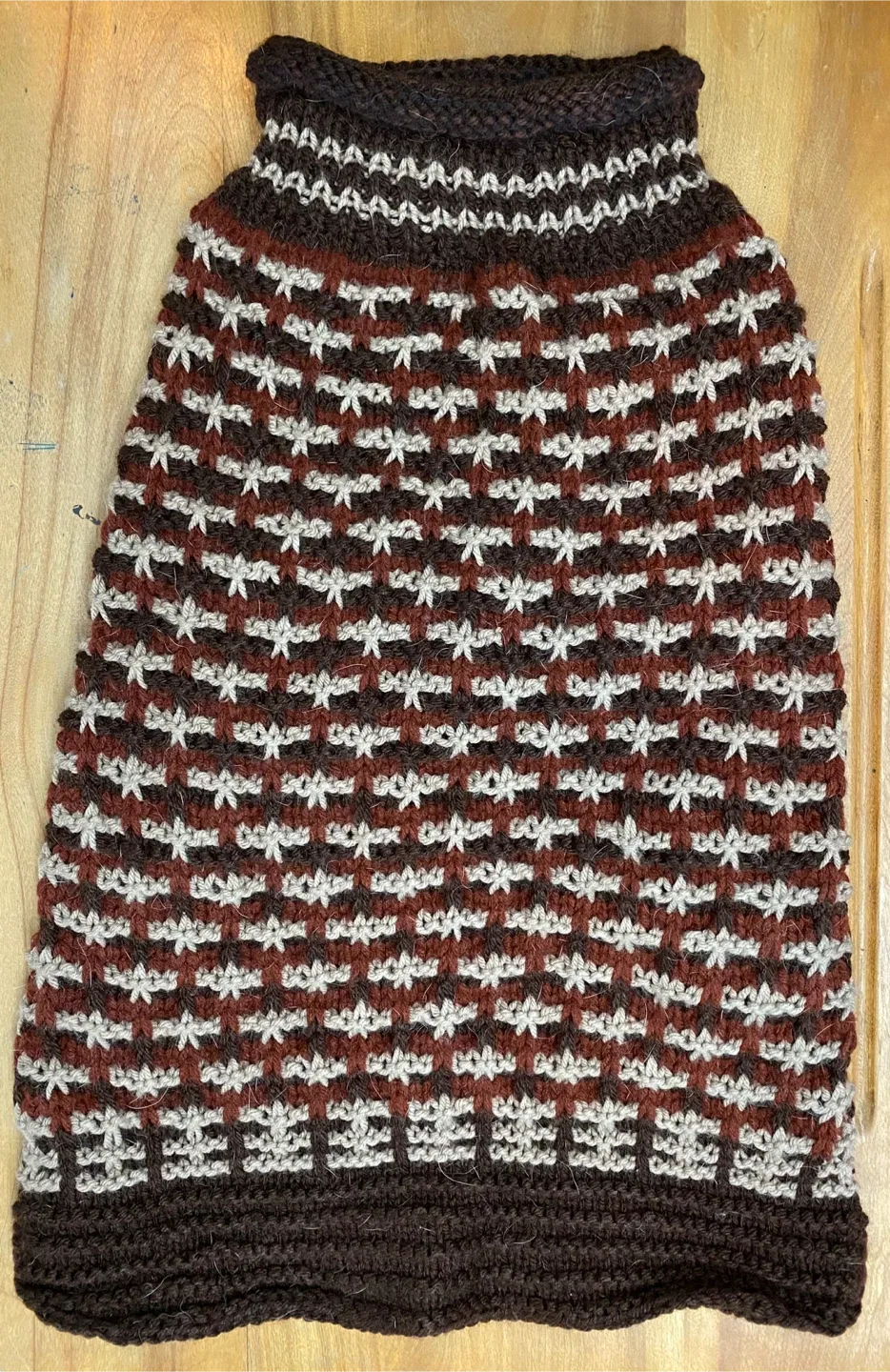 Hand-Knitted Dog Sweater (L)