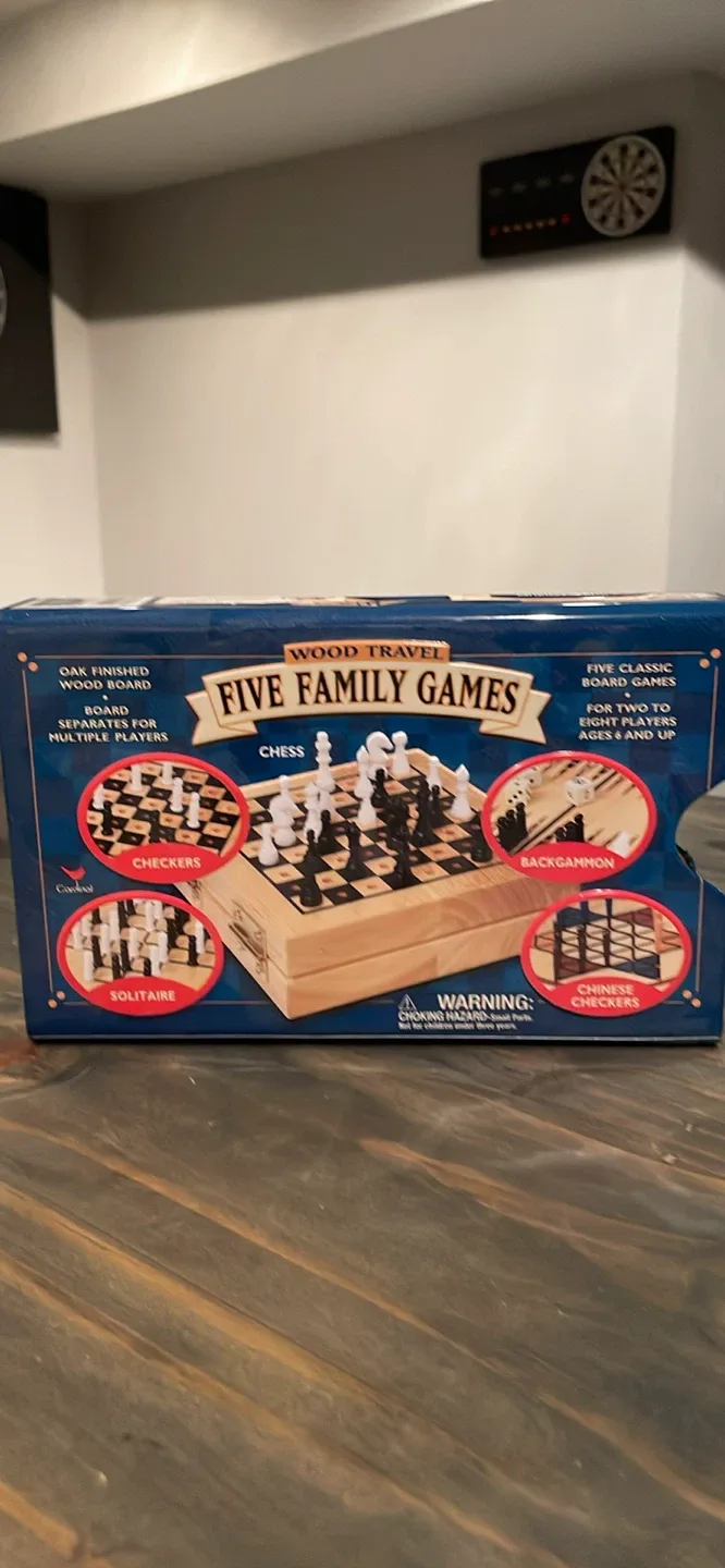Cardinal Five Family Games Wood Travel Set