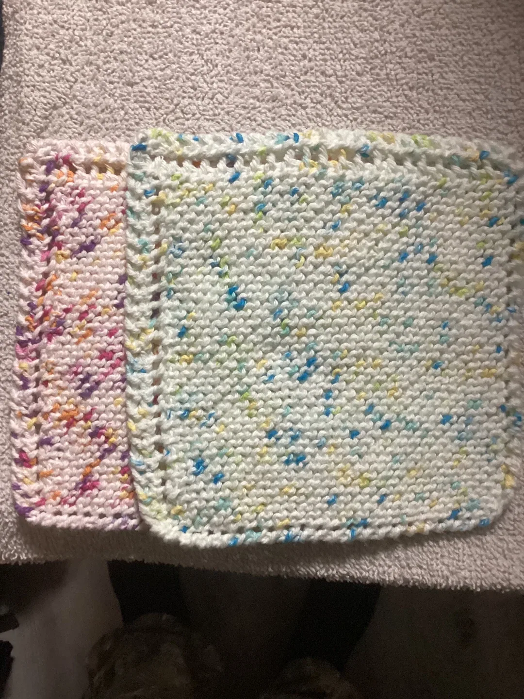 Handmade Knitted Washcloths/hotpot coasters - Set of 2