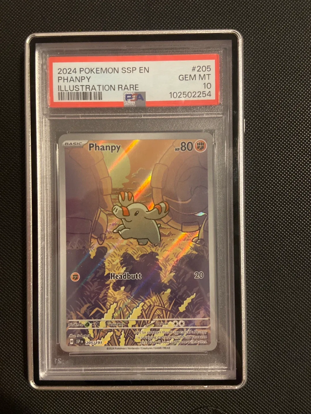 PSA 10 Graded Phanpy Illustration Rare Pokemon Card