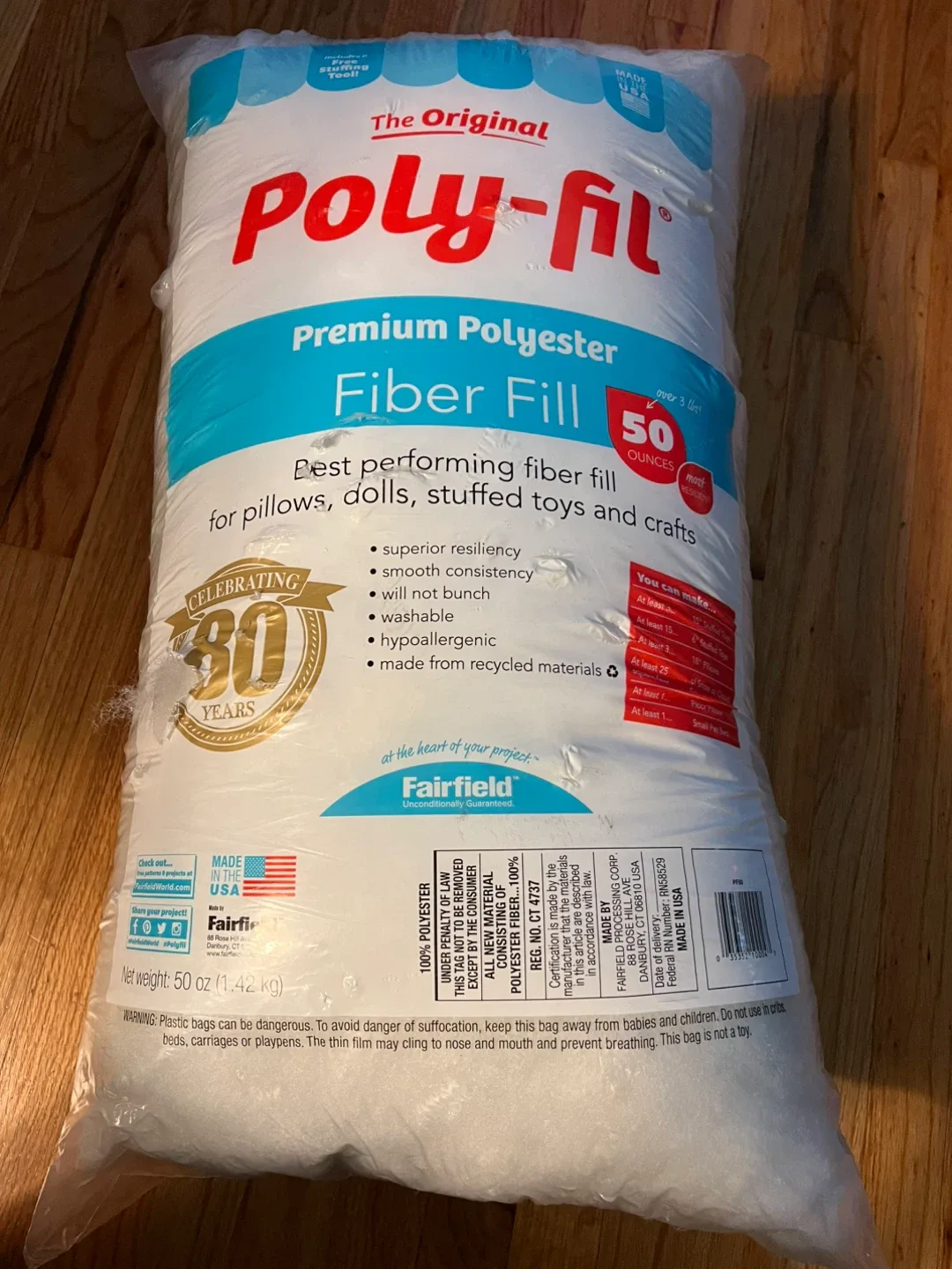 Poly-Fil Premium Polyester Fiber Fill - 50 oz