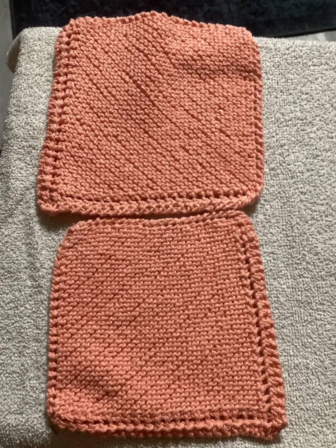 Handmade Knitted Washcloths/hotpot coasters (Set of 2)