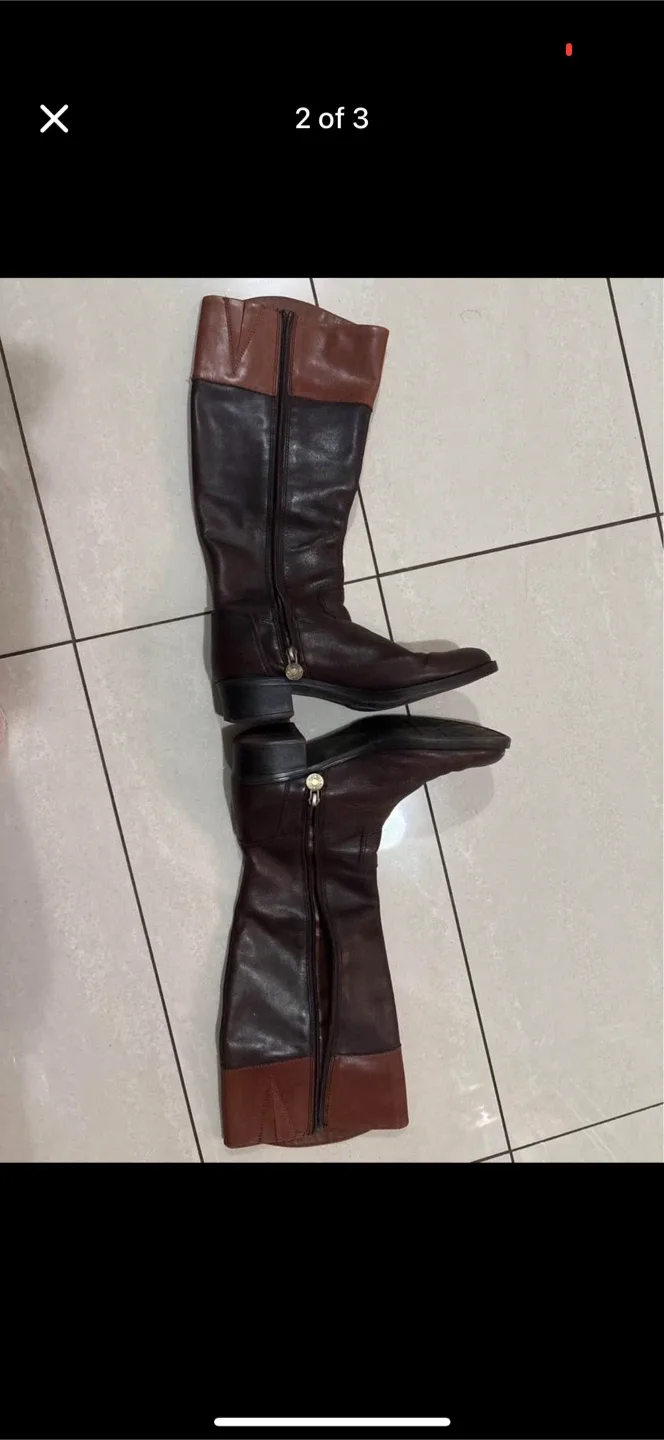 Brown Leather Knee High Boots image indicator(2)