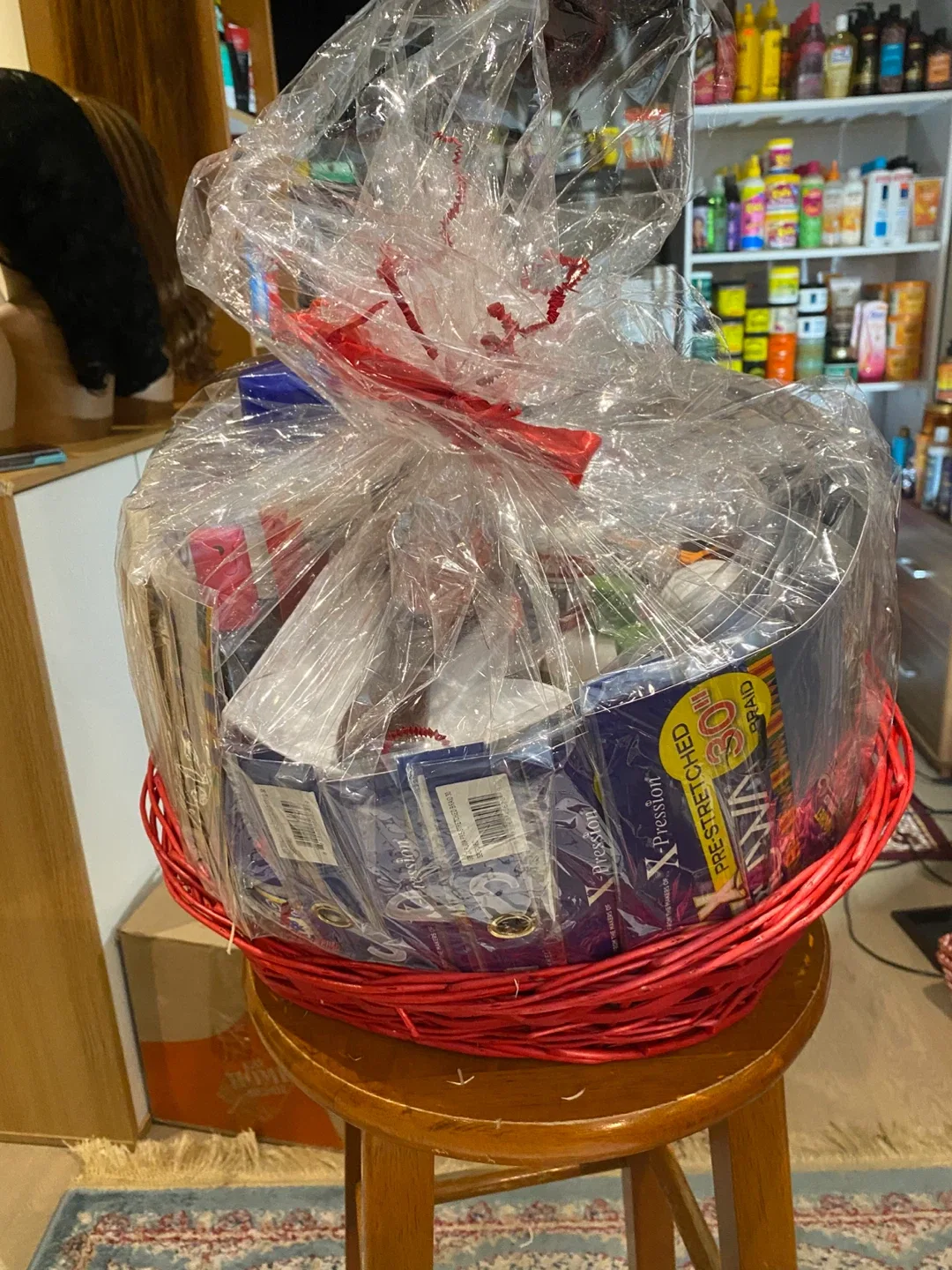 Gift Basket- hair products and supplies and extensions