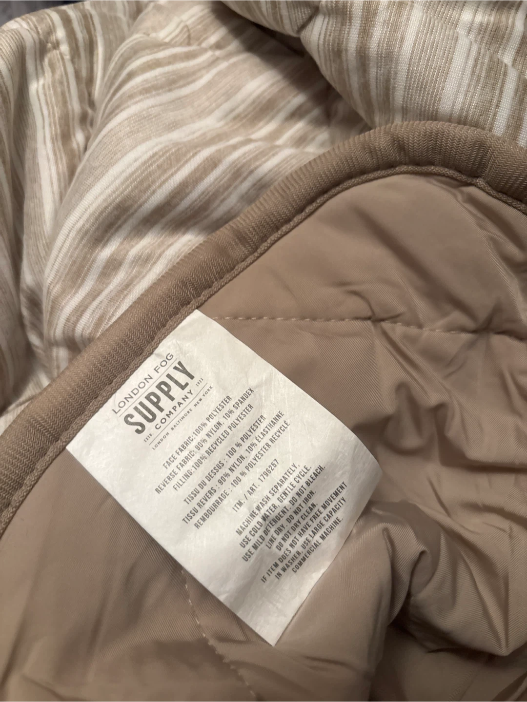 NWOT London Fog Supply Quilted Throw Blanket