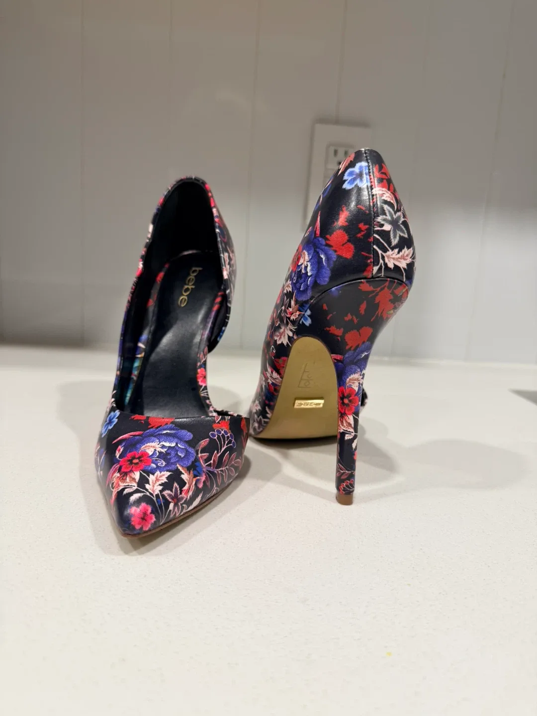Bebe Floral Heels - Size 8