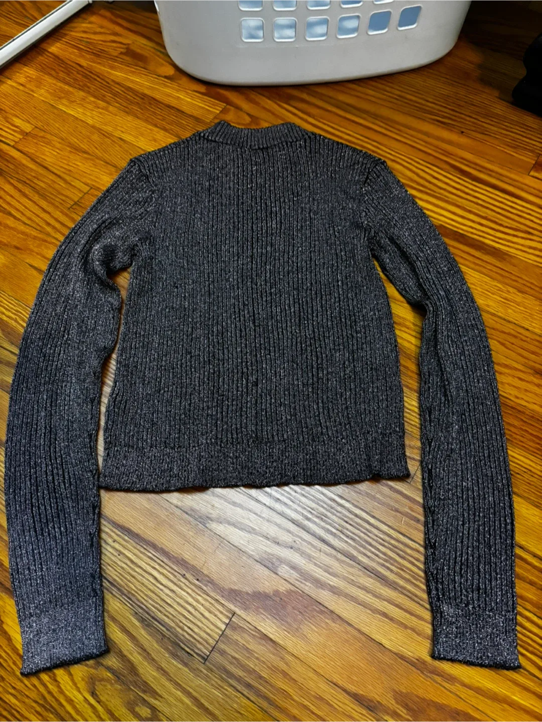 Pink sparkle ribbed sweater - size small image indicator(2)