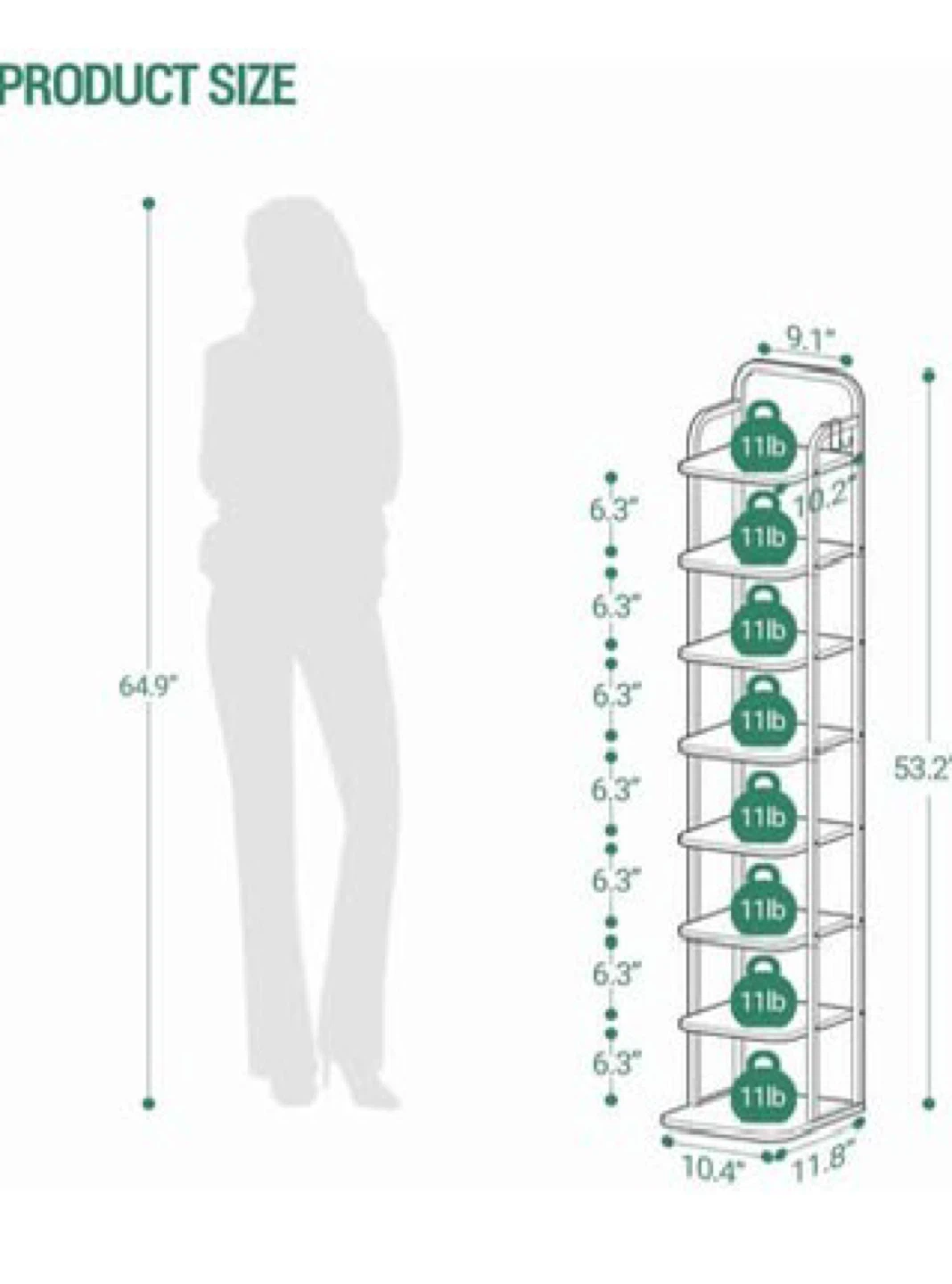 8-Tier Shoe Rack Stand - Gold & White - photo 4
