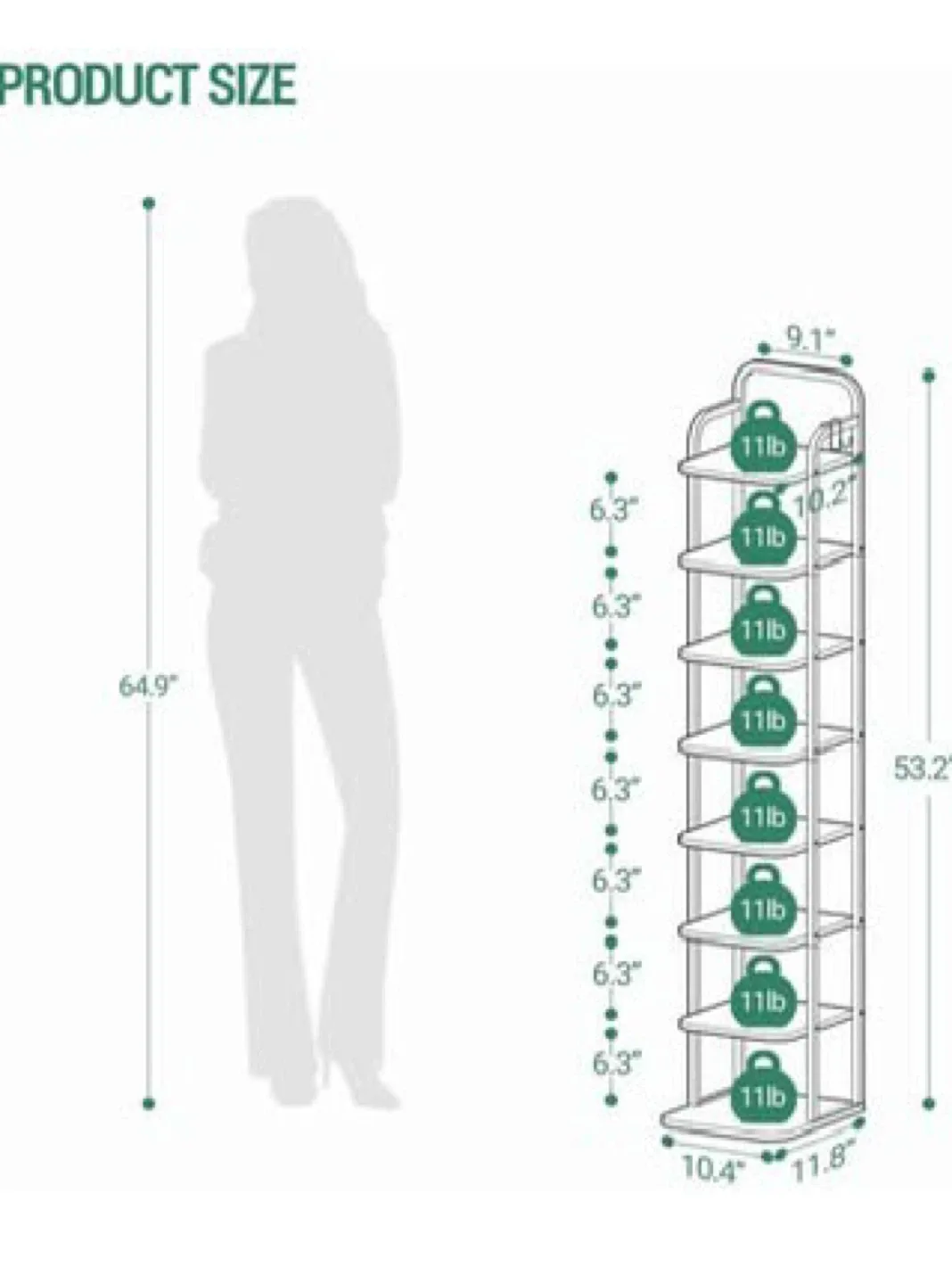 8-Tier Shoe Rack Stand - Gold & White image indicator(4)