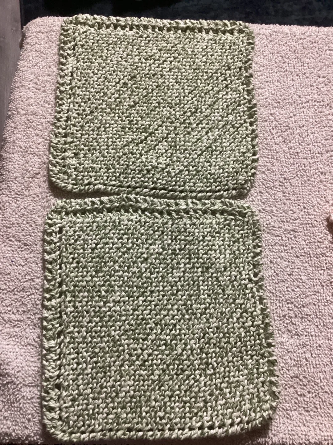 Handmade Knitted Washcloths/hotpot coasters - Set of 2