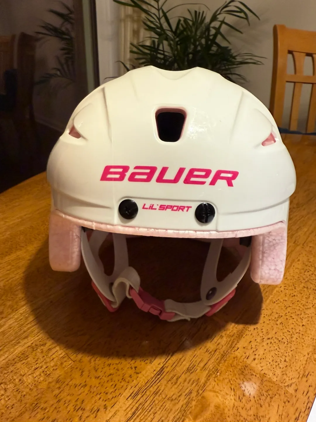 Bauer Lil' Sport Hockey Helmet - White & Pink