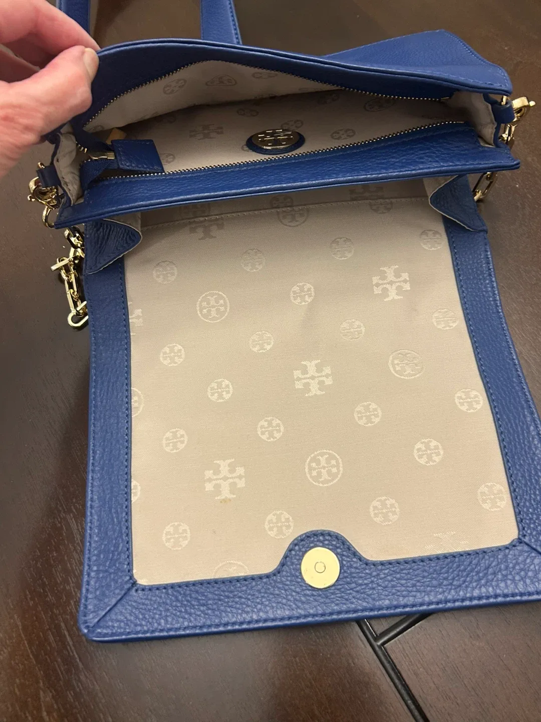 Tory Burch Blue Leather Crossbody Bag image indicator(5)