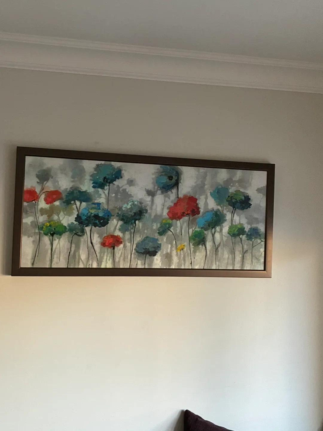 Framed abstract, floral wall, art, great condition!