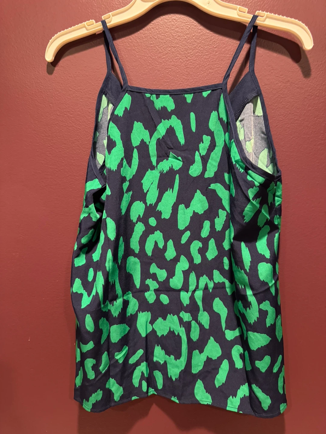 Shein Green & Navy Leopard Print Tank Top - L - photo 2