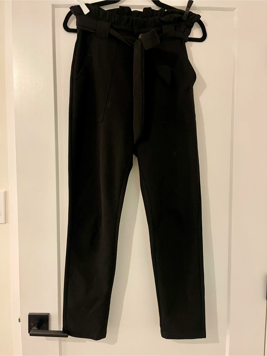 Black Paper Bag Waist Pants - photo 3