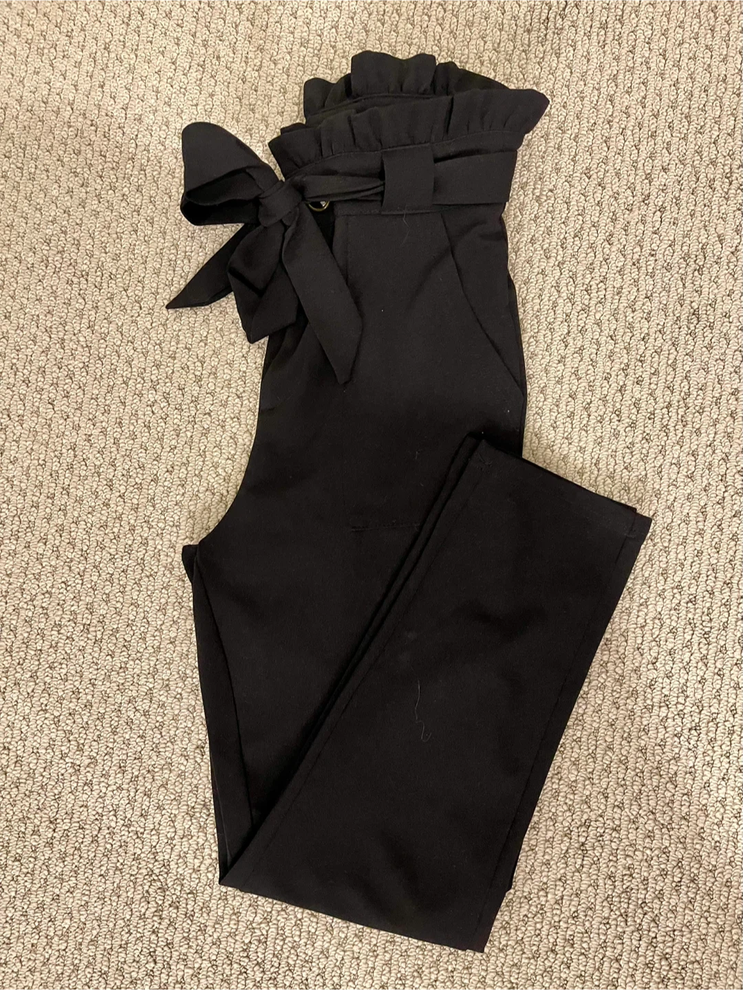 Black Paper Bag Waist Pants - photo 2