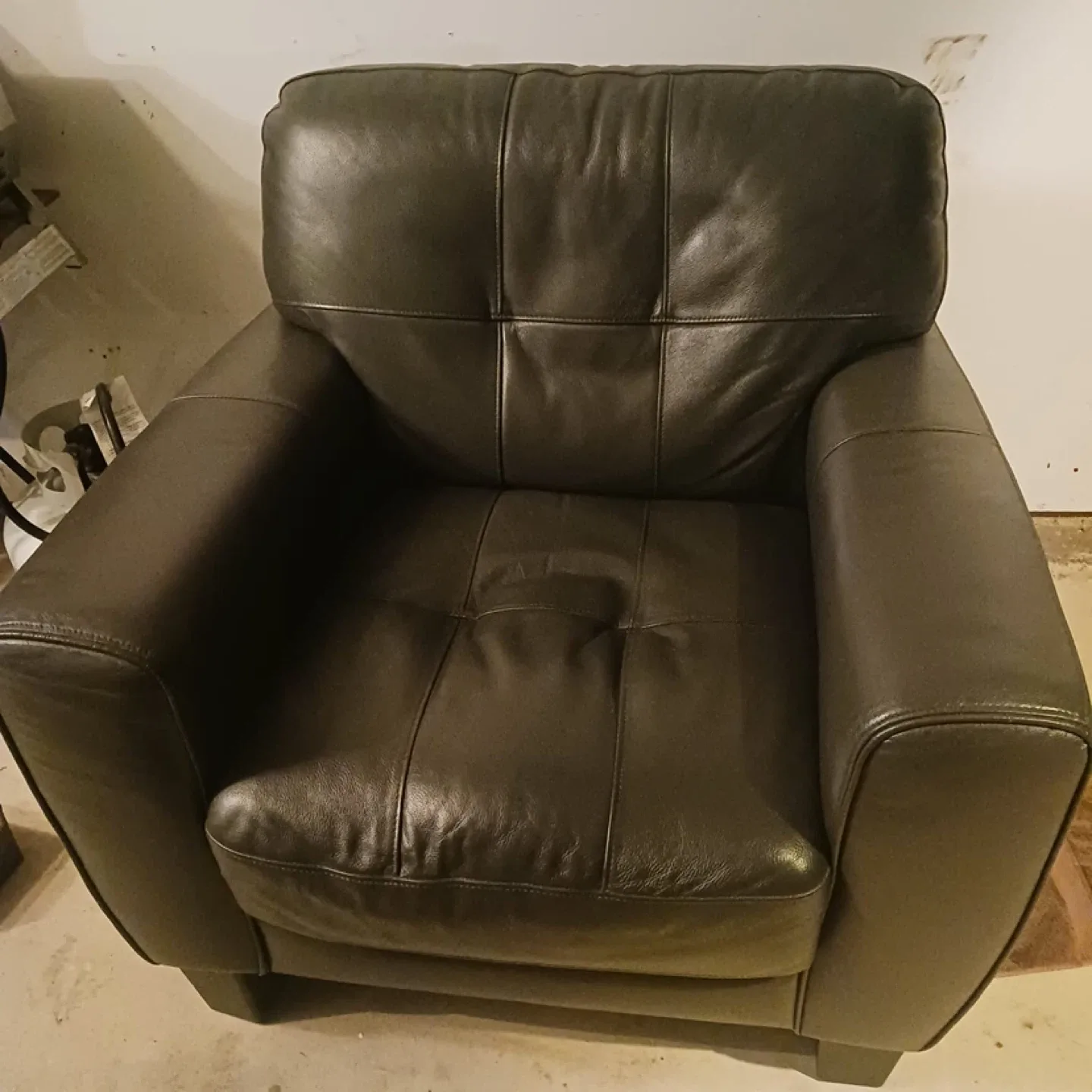 Leather Armchair - Dark Grey