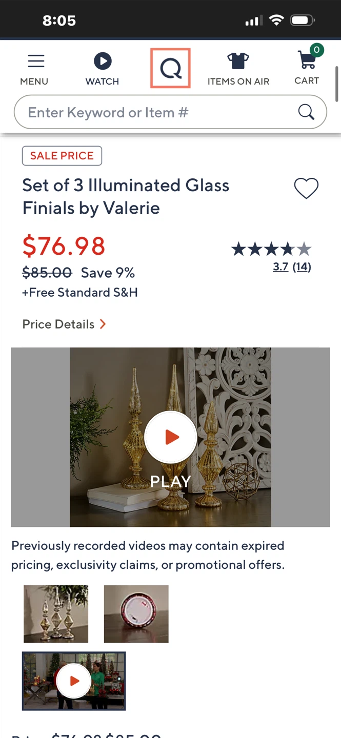 Set of 3 Illuminated Glass Finials by Valerie - photo 3