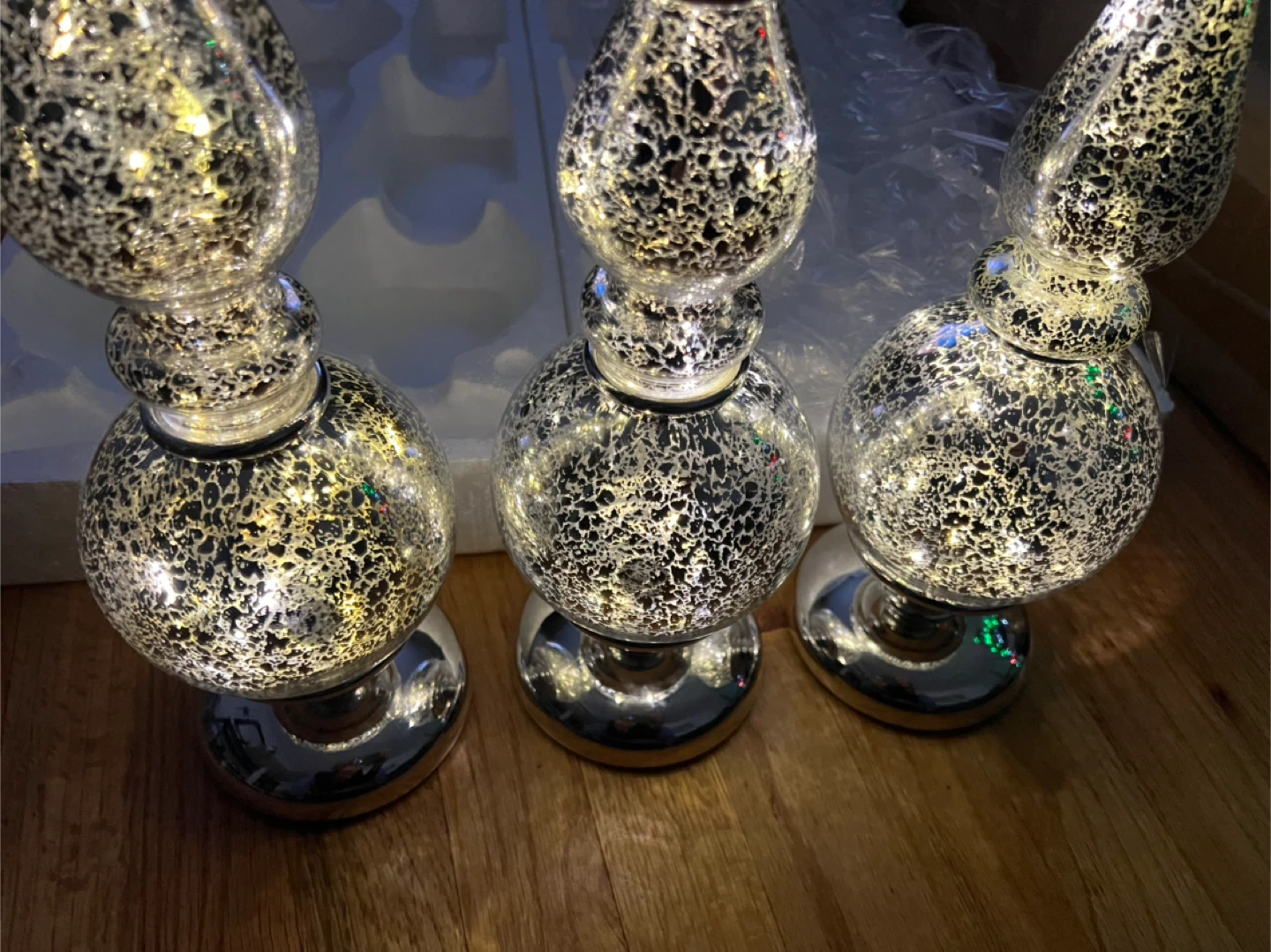 Set of 3 Illuminated Glass Finials by Valerie - photo 2