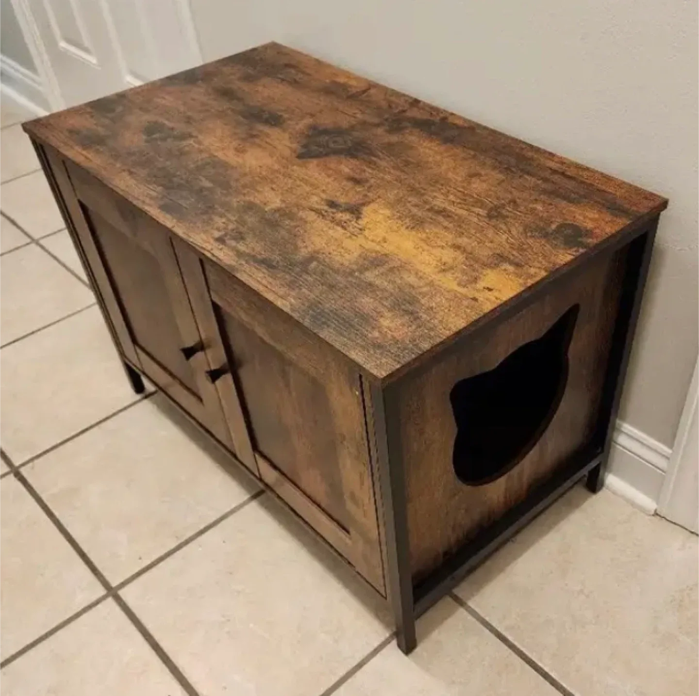 Wooden Cat Litter Box Enclosure Furniture image indicator(3)