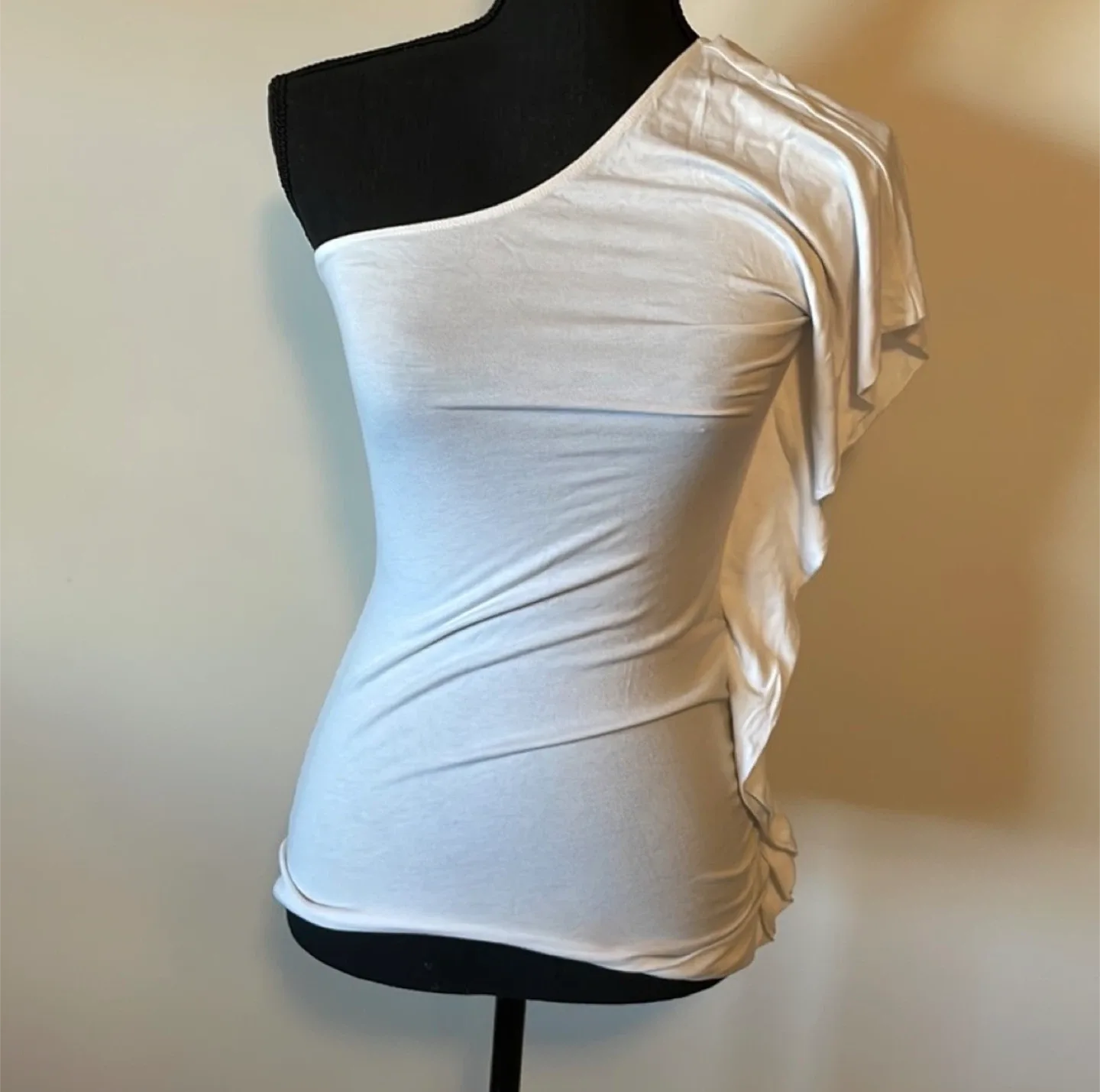 Tezenis White One-Shoulder Top - Size S
