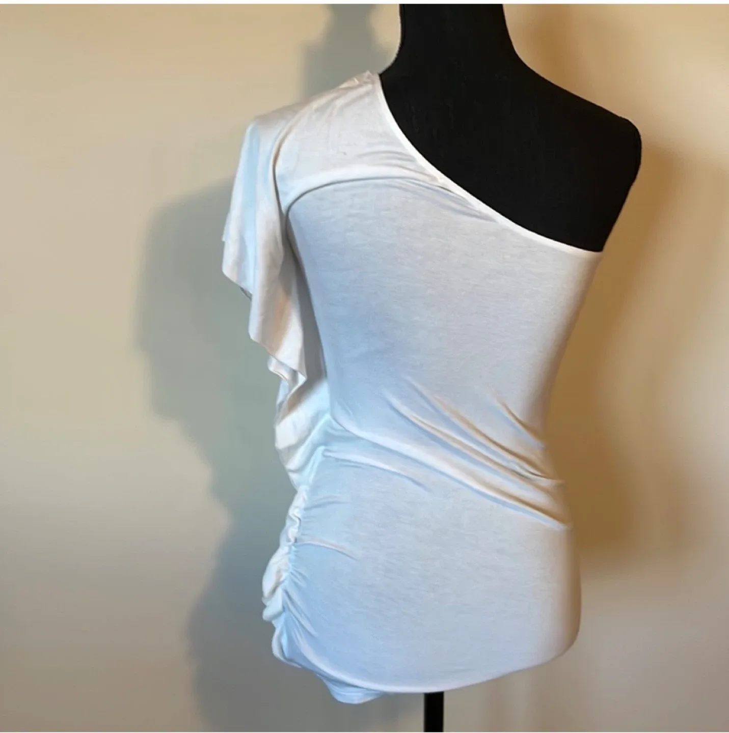 Tezenis White One-Shoulder Top - Size S image indicator(2)