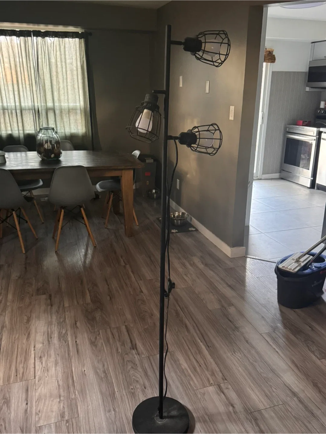 Industrial Style Floor Lamp - Black