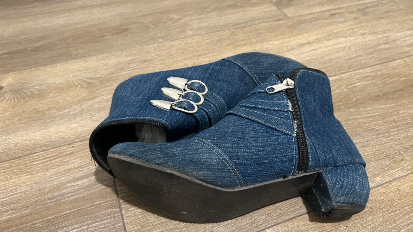 Denim Ankle Boots, Size US 7 image indicator(4)