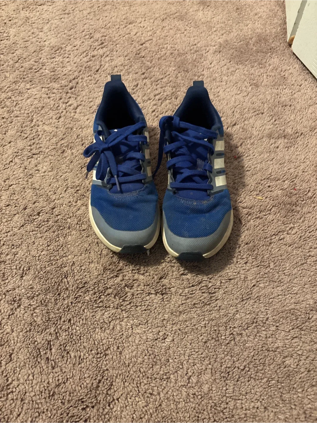 Blue adidas running shoes size 3