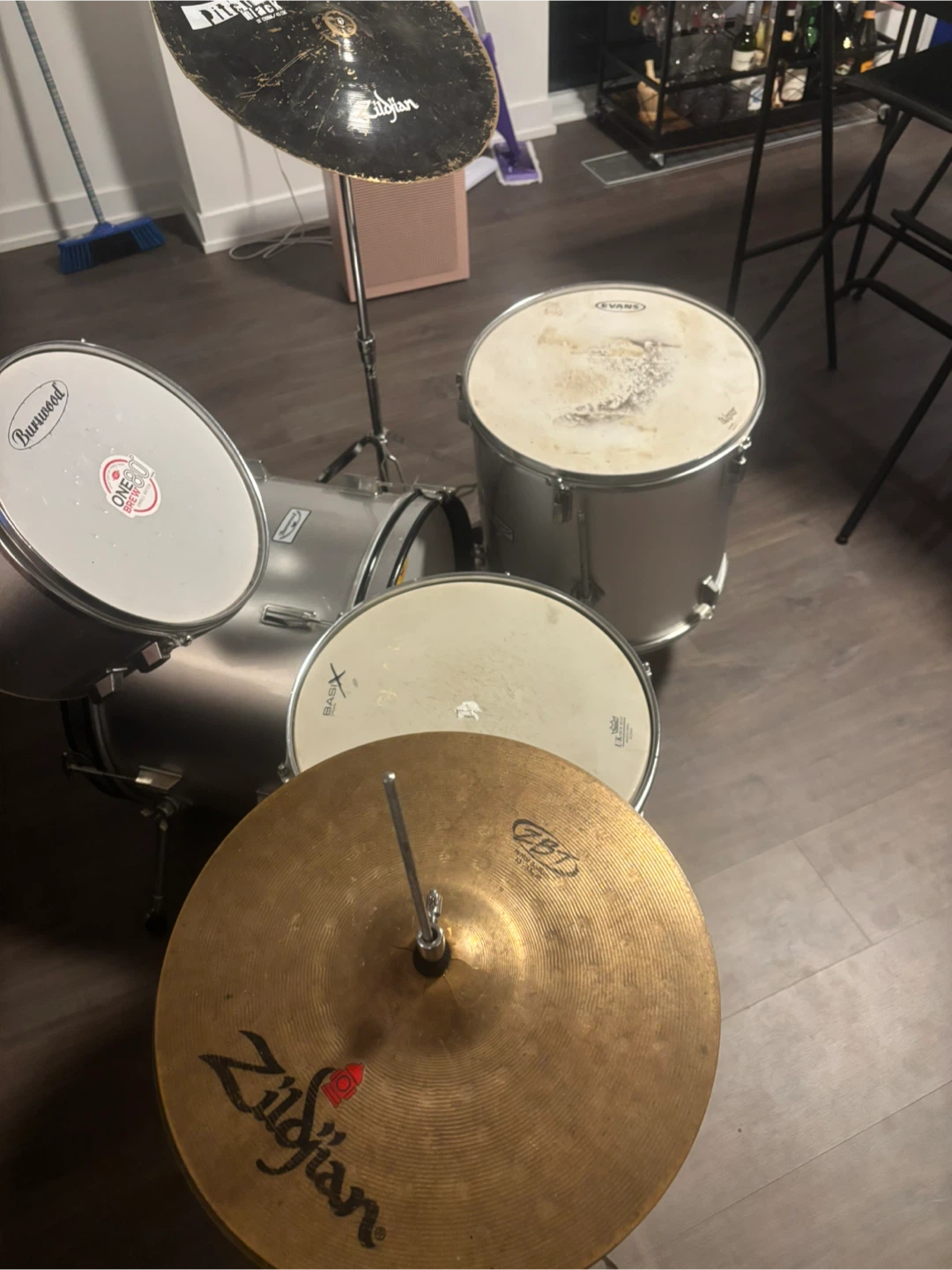 Burwood Drum Set with Zildjian Cymbals - photo 3