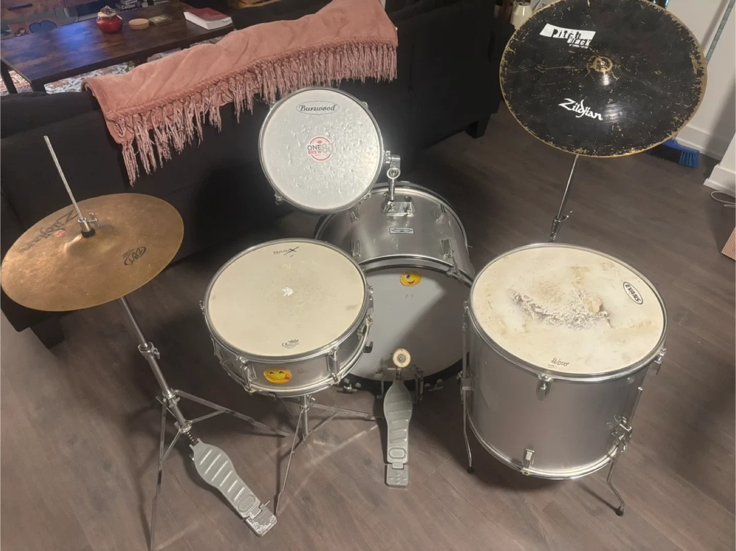 Burwood Drum Set with Zildjian Cymbals