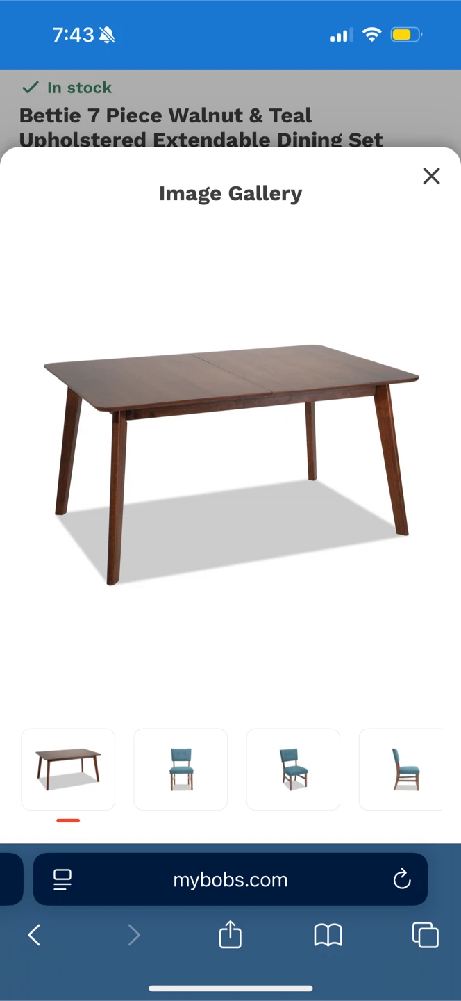 Bettie 7 Piece Walnut & Teal Dining Set - photo 5