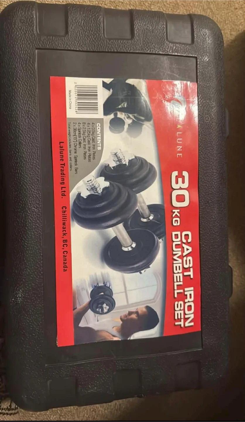 KLUNE 30 KG Cast Iron Dumbbell Set (66lb) total