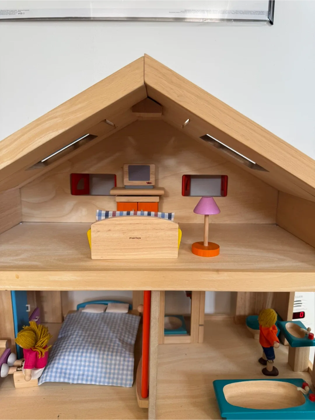 Plan Toys Wooden Dollhouse with Furniture image indicator(2)