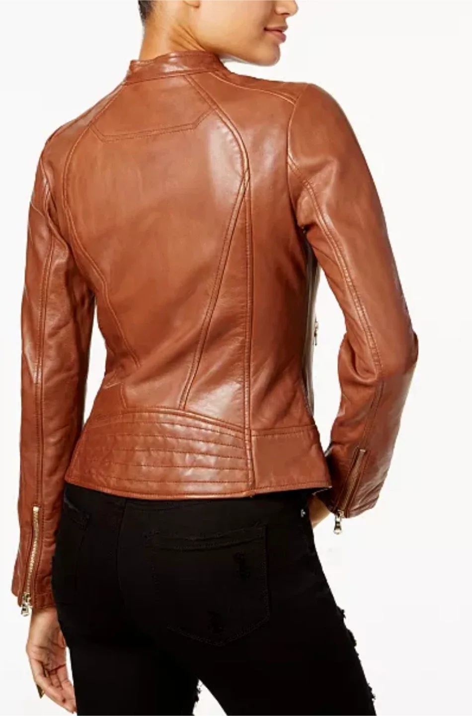 Guess Faux Leather Jacket in Brown S/M image indicator(3)