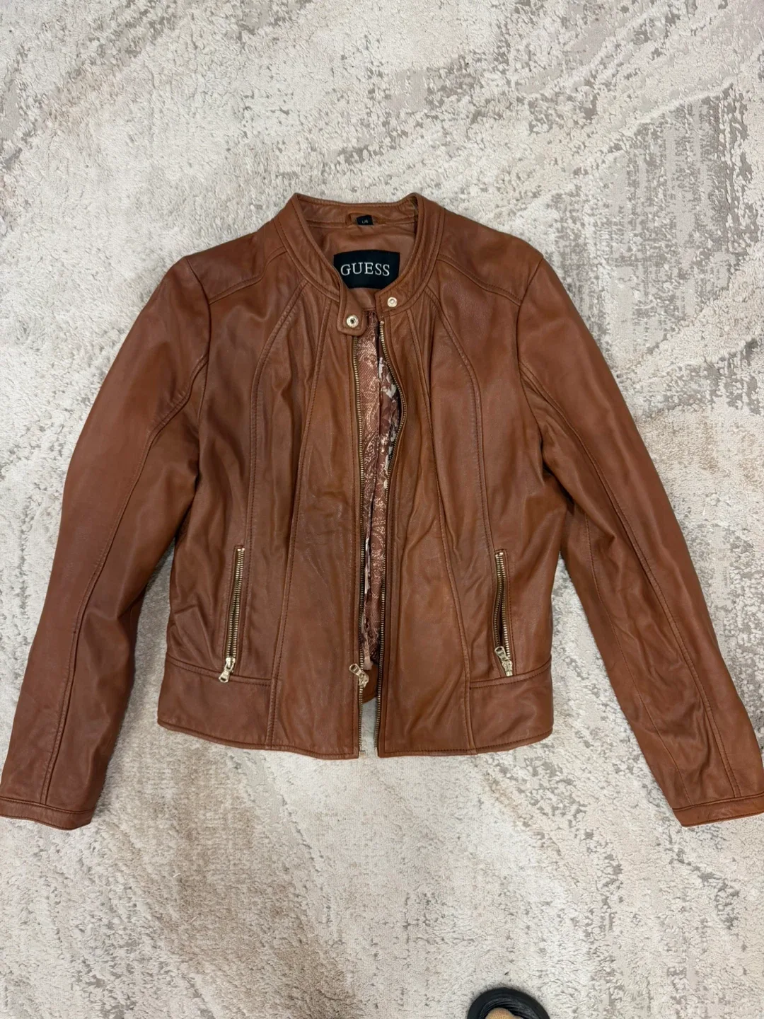 Guess Faux Leather Jacket in Brown S/M image indicator(5)