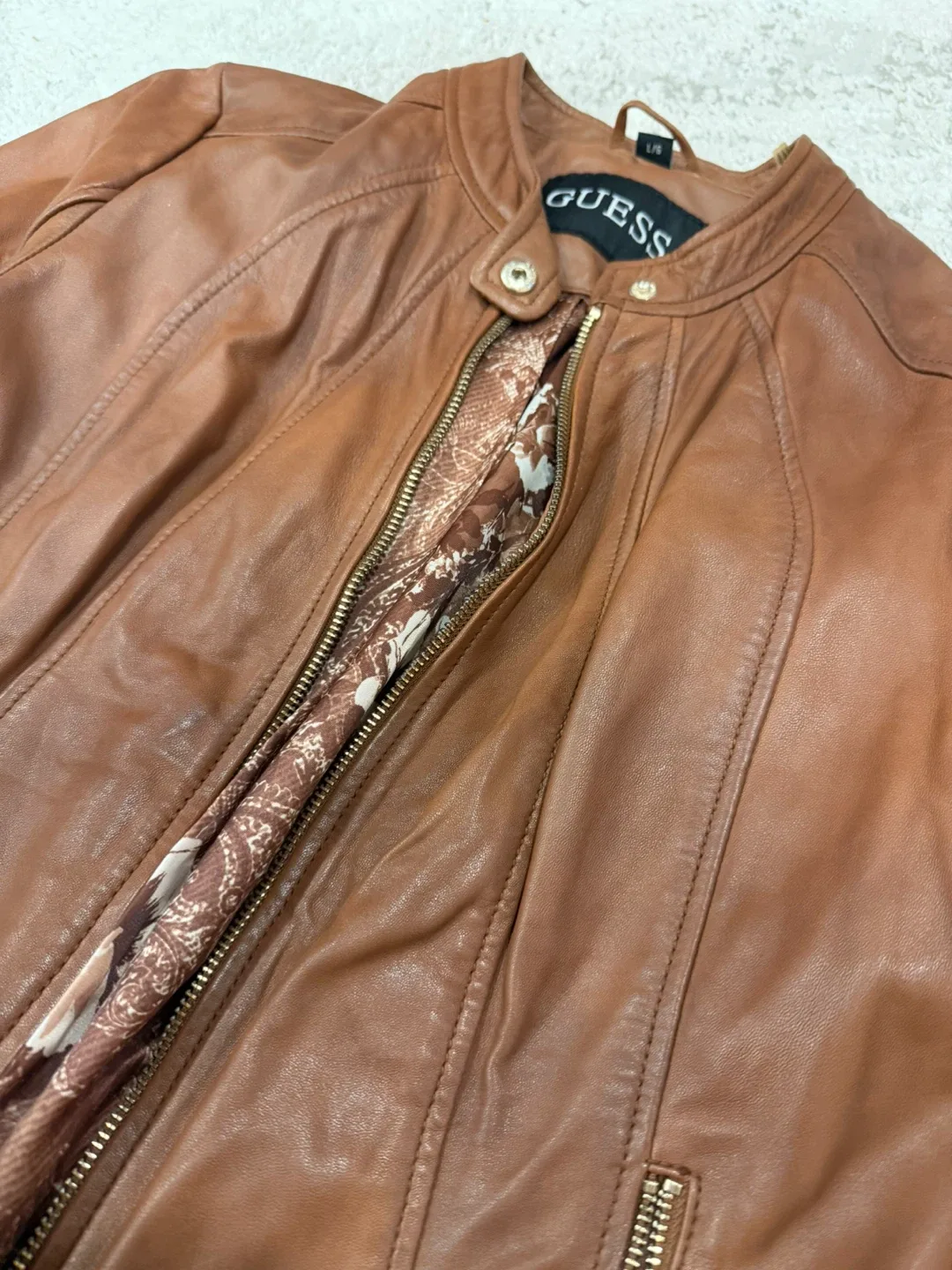 Guess Faux Leather Jacket in Brown S/M image indicator(7)