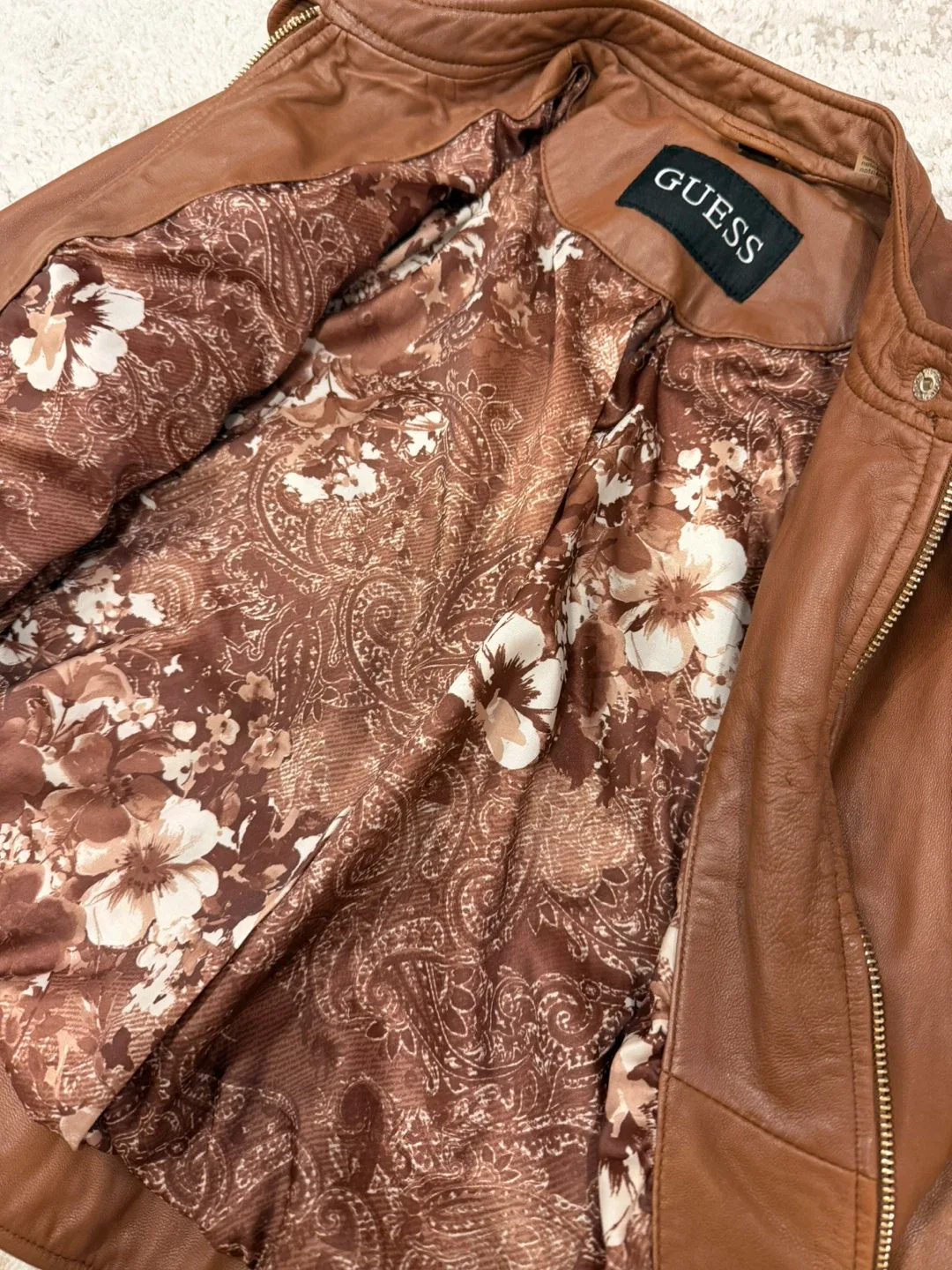 Guess Faux Leather Jacket in Brown S/M image indicator(8)