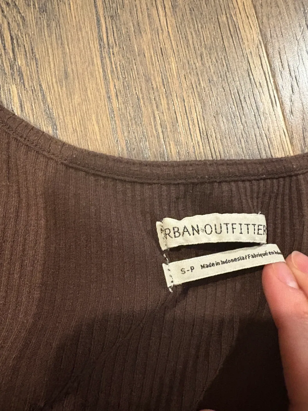 Urban Outfitters Brown Ribbed Top - Size S image indicator(2)