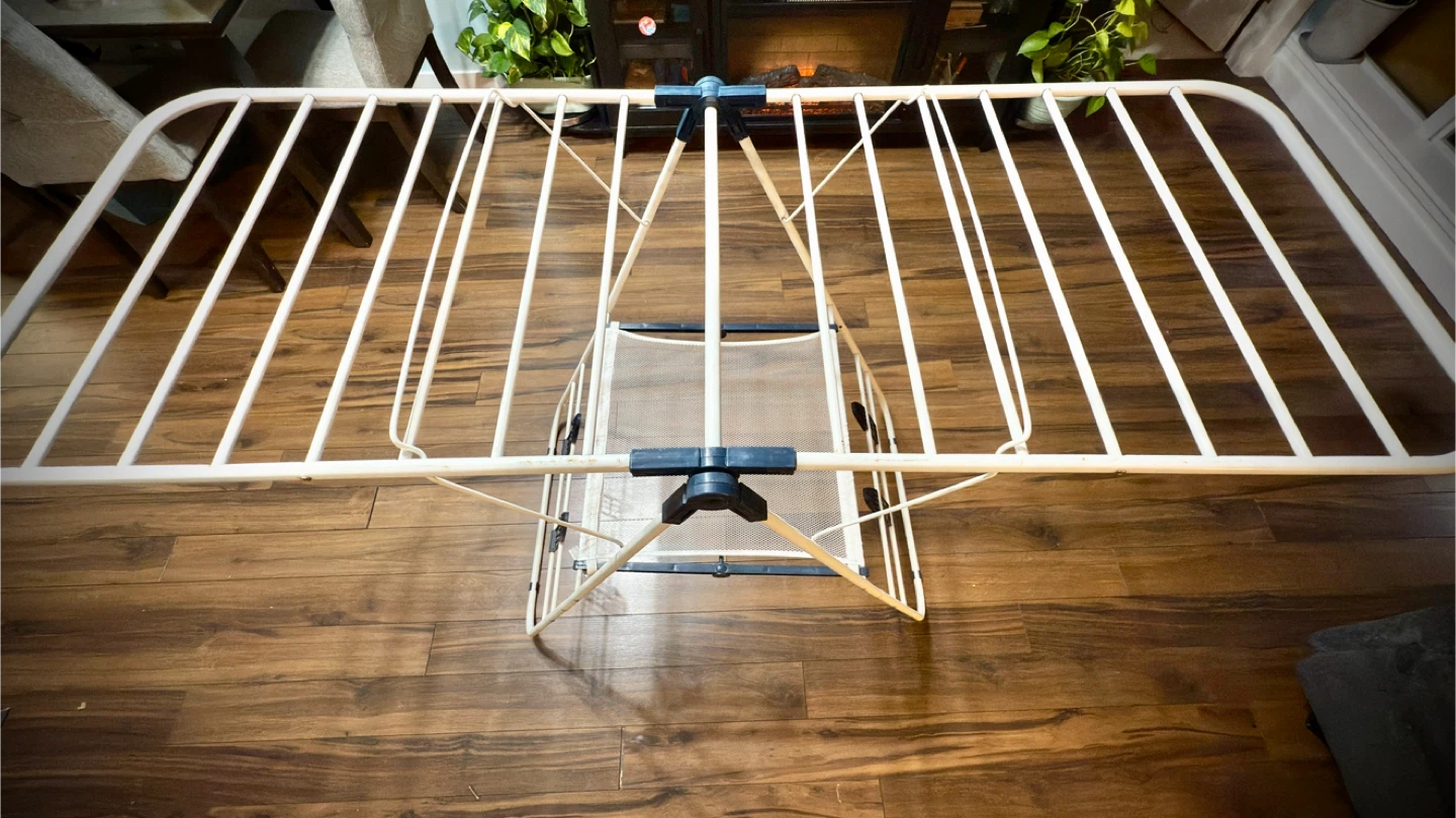 White Folding Clothes Drying Rack - photo 2