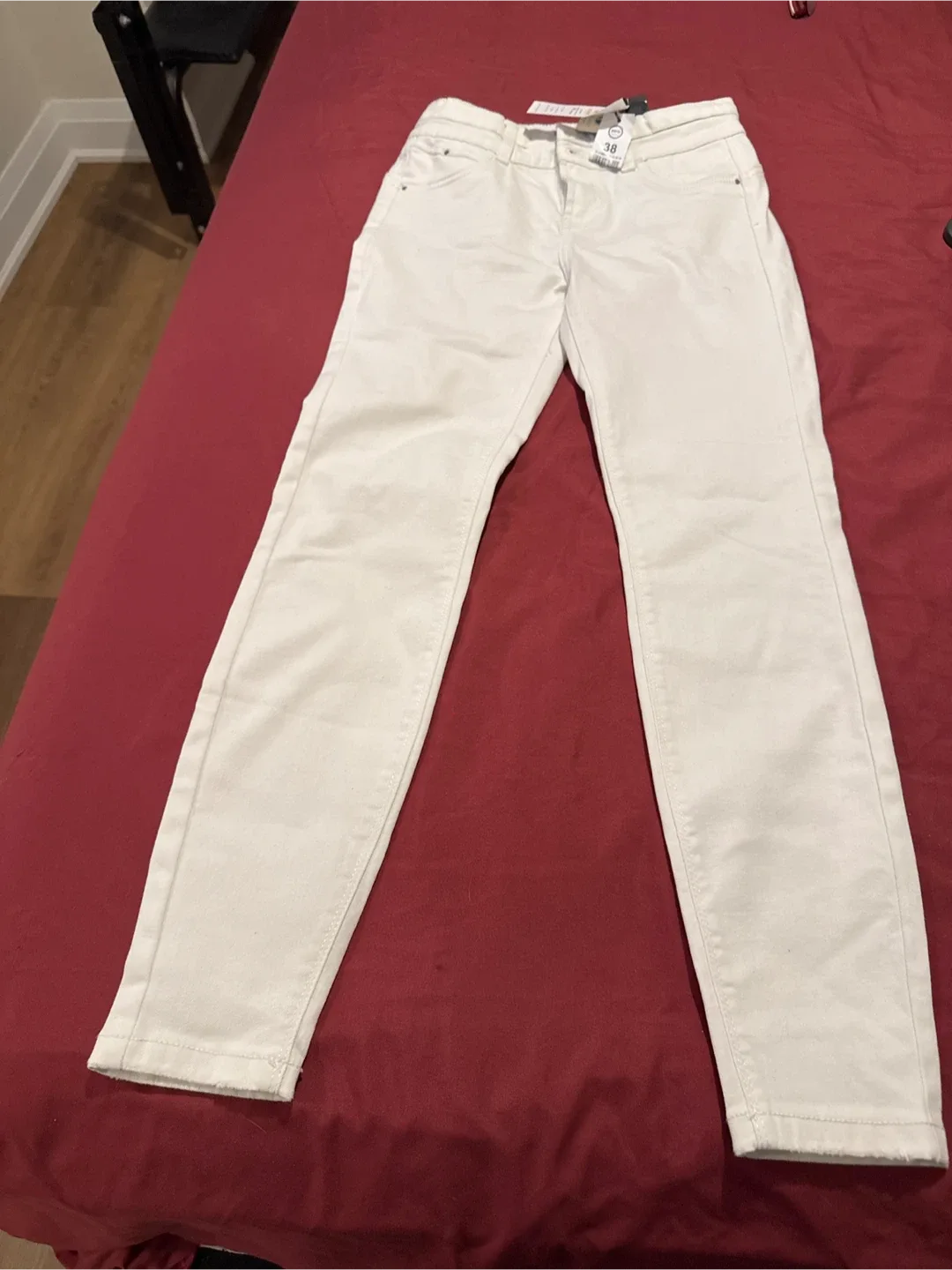 New JJO Paris Women's White Denim Jeans - Size 38