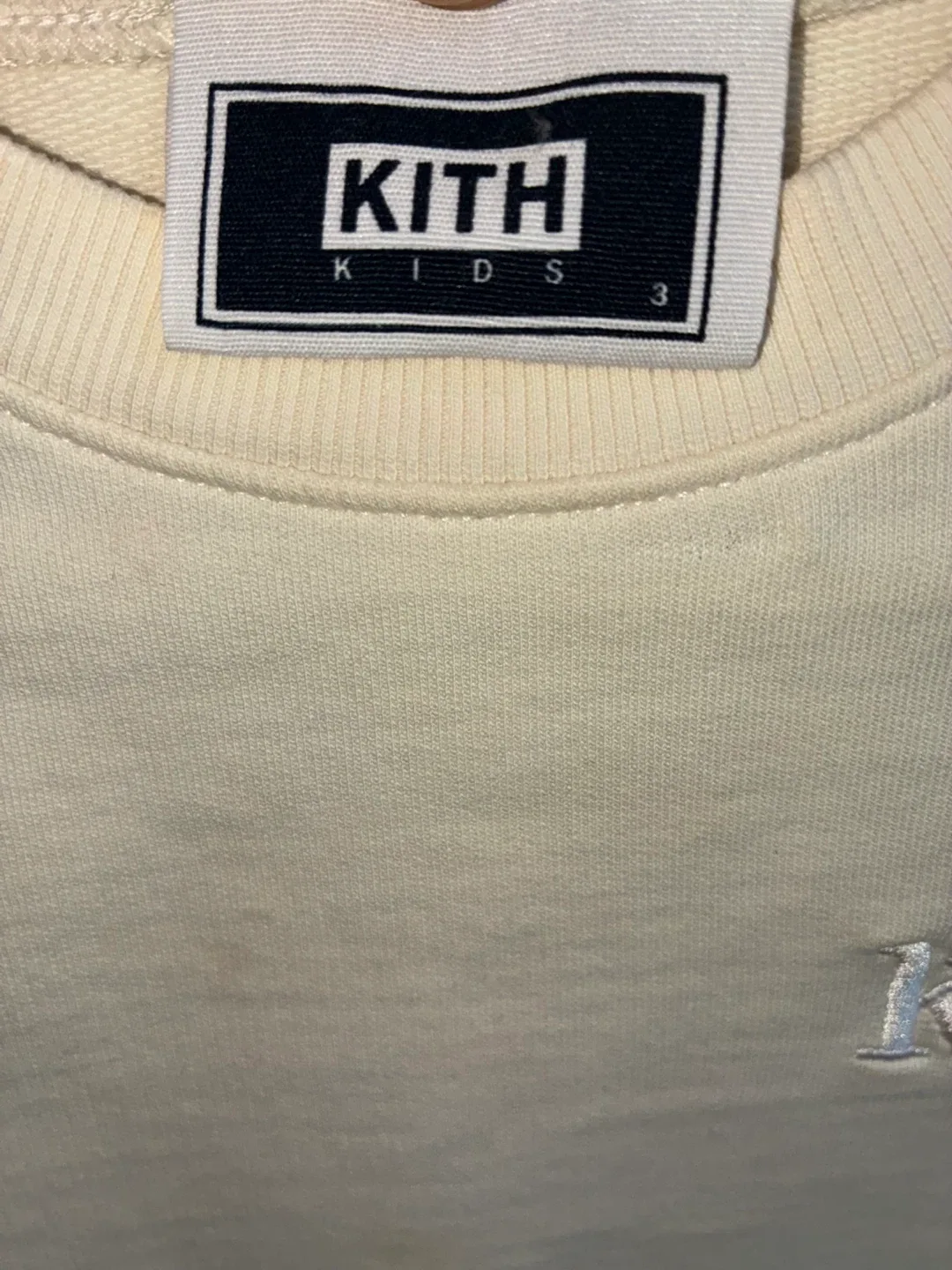 Kith Kids Cream Beige Sweatshirt Size 3 White logo image indicator(4)